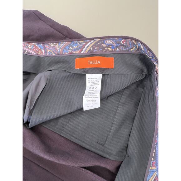 Tallia Vanden Suit Trousers Wool Blend Men’s 36Wx32L Wine - Picture 4 of 8
